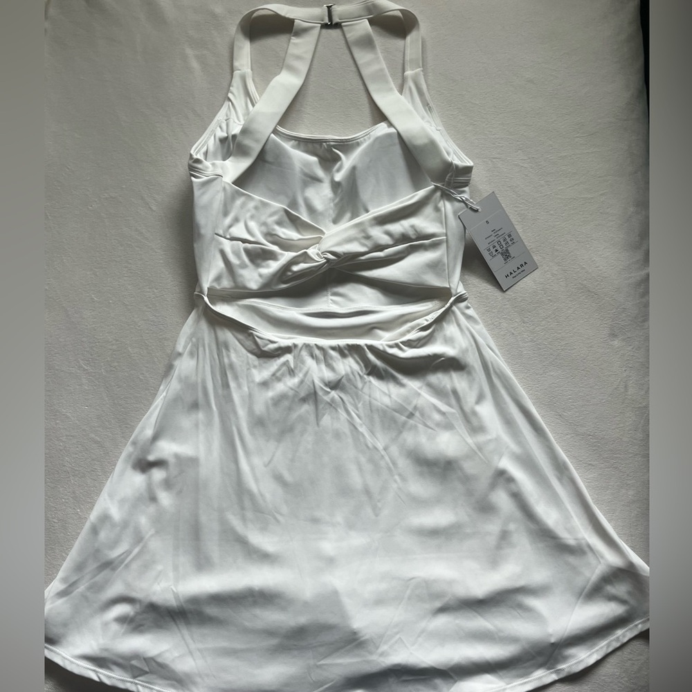 Halara Backless Cut Out Twisted Side Pocket 2-in-1 Mini Barre Ballet Dance Dress - Picture 3 of 5